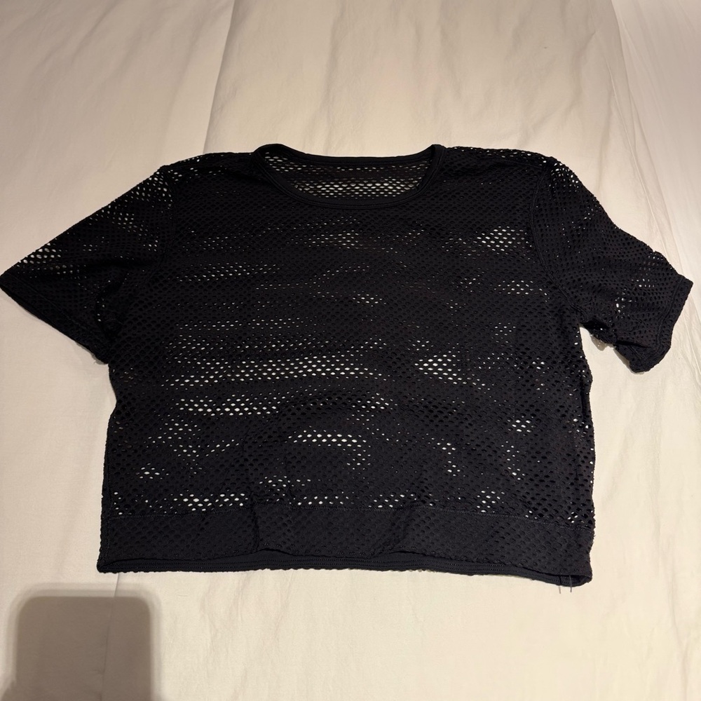 lululemon athletica Black Mesh Crop Top